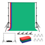 Support de fond de studio photo Puluz 2x2m + Toiles de fond 3 pcs PKT5204