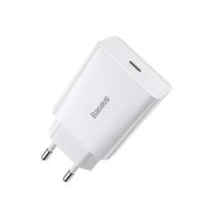 Chargeur Rapide Mini Baseus Speed, USB-C, PD, 3A, 20W (blanc) - Ypsilon Computers