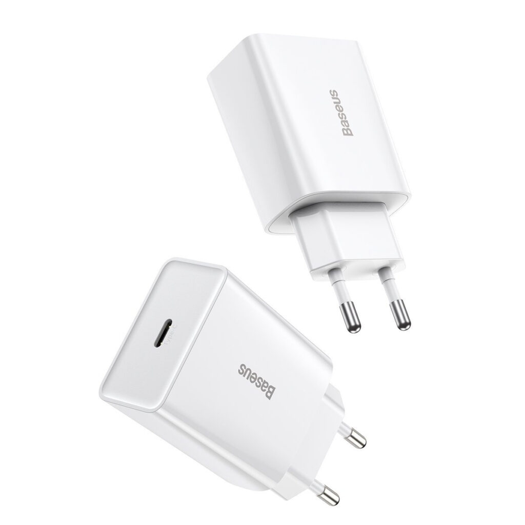 Chargeur Rapide Mini Baseus Speed, USB-C, PD, 3A, 20W (blanc)