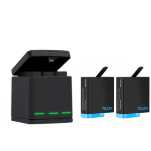 Chargeur trois canaux Telesin pour GoPro Hero 5/6/7/8 + 2 batteries (GP-BNC-801)