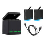 Chargeur trois canaux Telesin pour GoPro Hero 5/6/7/8 + 2 batteries (GP-BNC-801)