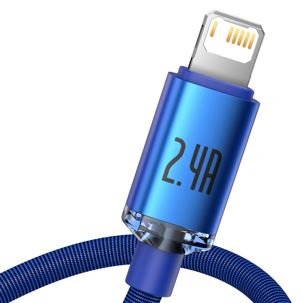 Baseus Crystal Shine câble USB vers Lightning, 2.4A, 1.2m (bleu)