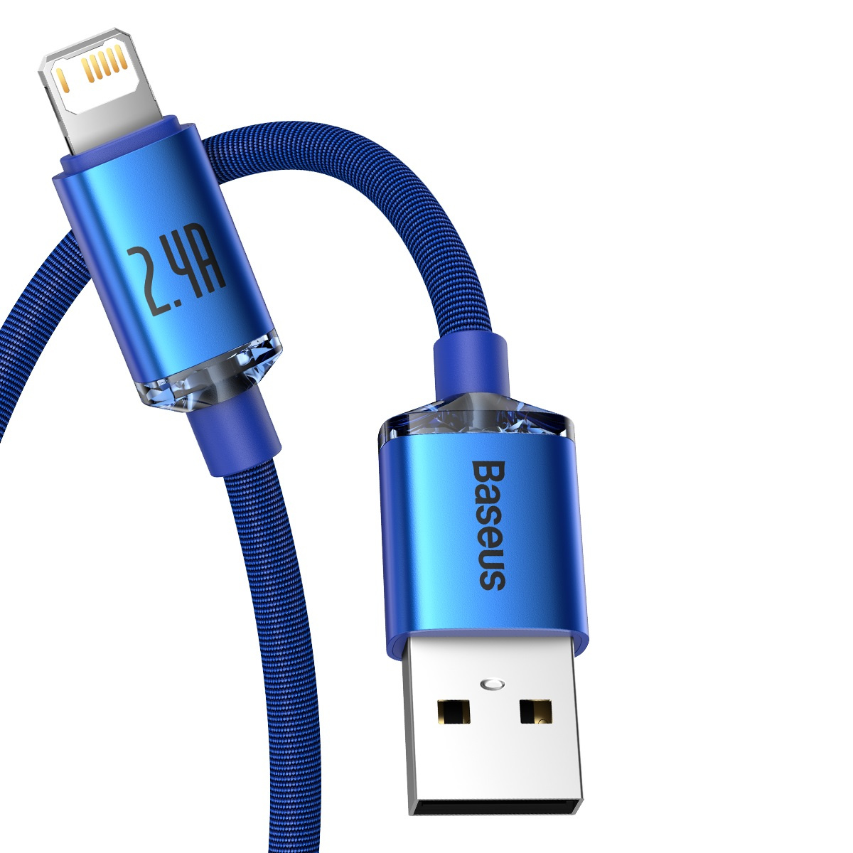 Baseus Crystal Shine câble USB vers Lightning, 2.4A, 1.2m (bleu) - Ypsilon Computers