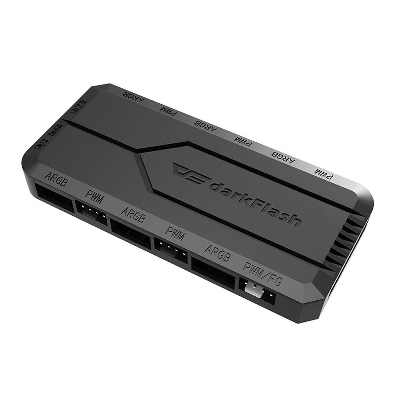 Boîte de contrôle de ventilateur pour ordinateur Darkflash RC2 RGB PWM + télécommande (noir) - Ypsilon Computers