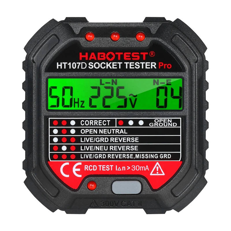 Testeur de prise avec écran numérique Habotest HT107D - Ypsilon Computers