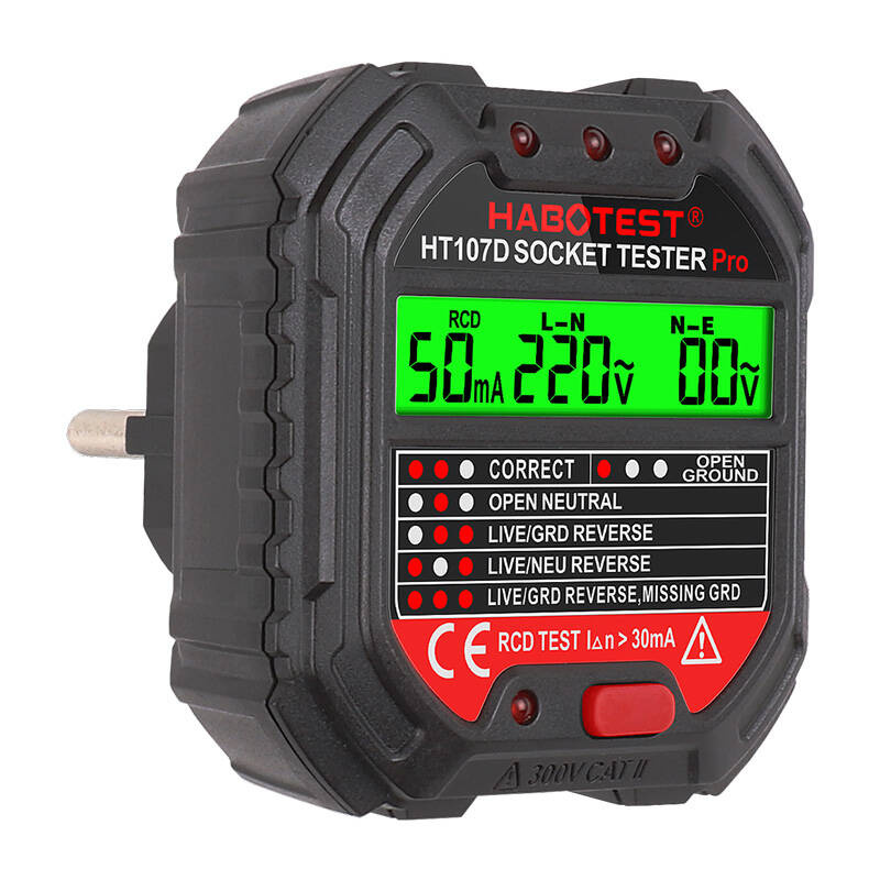Testeur de prise avec écran numérique Habotest HT107D - Ypsilon Computers
