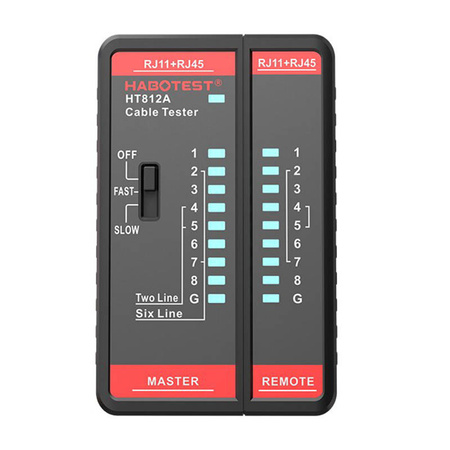 Testeur de câble réseau Habotest HT812A RJ45/RJ14/RJ12/RJ9 - Ypsilon Computers