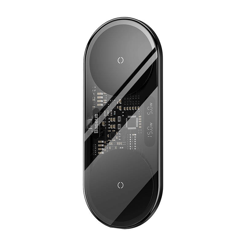 Chargeur sans fil Dual Qi Baseus avec affichage LED numérique, 20W - Ypsilon Computers