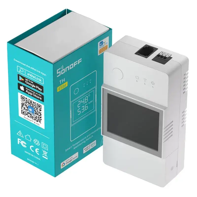 Interrupteur de surveillance de température et d'humidité WiFi intelligent Sonoff THR316D TH Elite - Ypsilon Computers