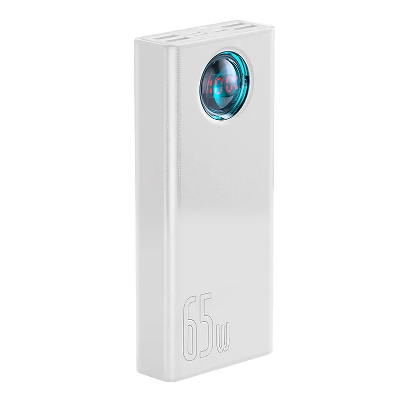 Batterie externe Baseus Amblight 30000mAh, 4xUSB, USB-C, 65W (blanc) - Ypsilon Computers