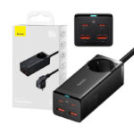 Chargeur mural Baseus GaN3 Pro / multiprise 2xUSB + 2xUSB-C + AC, 100W (noir)