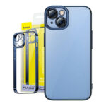 Coque Transparente Pailletée et Ensemble de Verre Trempé Baseus pour iPhone 14 Plus (bleu)