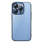 Coque Transparente Pailletée et Ensemble de Verre Trempé Baseus pour iPhone 14 Pro (bleu)