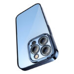 Coque Transparente Pailletée et Ensemble de Verre Trempé Baseus pour iPhone 14 Pro (bleu)