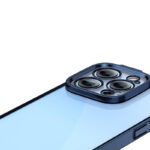 Coque Transparente Pailletée et Ensemble de Verre Trempé Baseus pour iPhone 14 Pro (bleu)