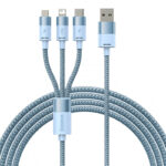 Câble USB 3 en 1 Baseus StarSpeed Series, USB-C + Micro + Lightning 3,5A, 1,2m (Bleu)