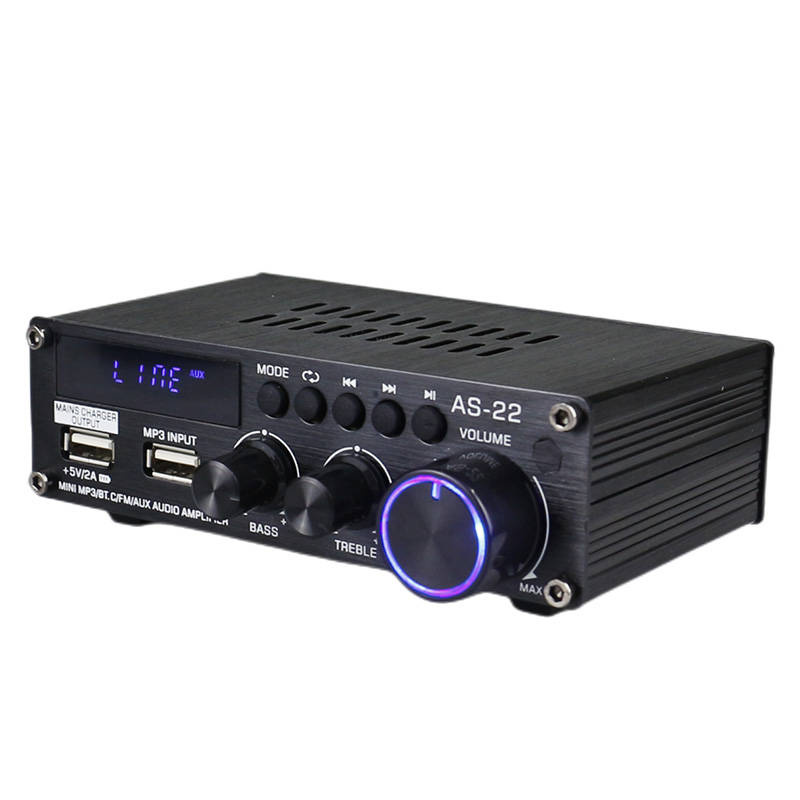 Amplificateur audio Blitzwolf AS-22, 45W, Bluetooth 5.0, USB + télécommande (noir) - Ypsilon Computers