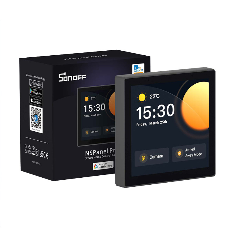 Panneau de Contrôle Intelligent WiFi/Bluetooth/ZigBee Matter Sonoff NSPanel Pro (noir) - Ypsilon Computers