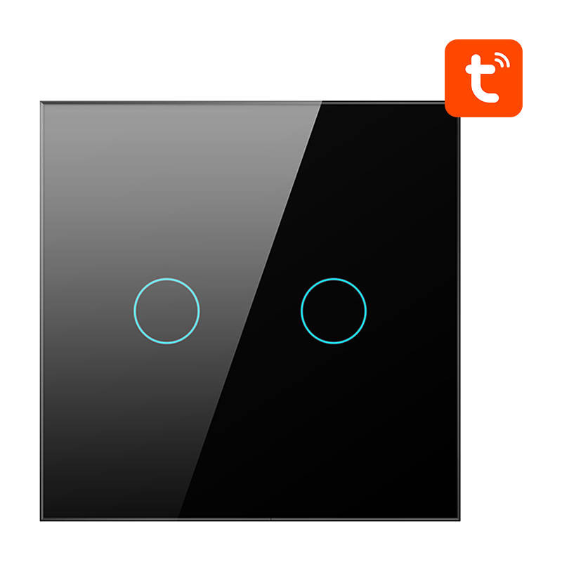 Interrupteur Intelligent ZigBee Avatto ZTS02-EU-B2 2 Voies TUYA (noir) - Ypsilon Computers