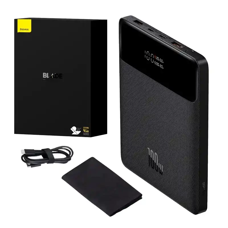 Powerbank Baseus Blade 20000mAh 2xUSB, 2xUSB-C + câble USB-C 100W (noir) - Ypsilon Computers