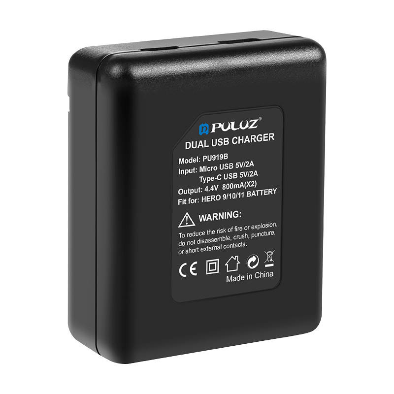 Chargeur à 2 emplacements Puluz PU919B pour GoPro Hero 9/10/11/12 - Ypsilon Computers