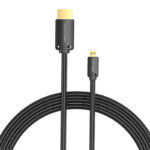 Câble HDMI-D Mâle vers HDMI-A Mâle Vention AGIBF 1m, 4K 60Hz (Noir)