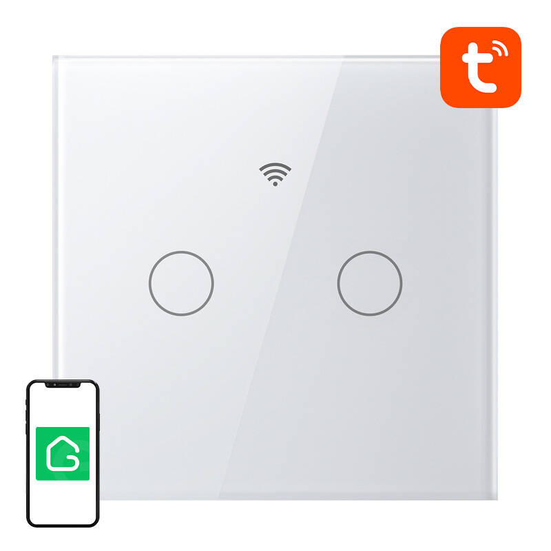 Interrupteur de lumière WiFi Smart Touch Gosund SLS2 (N optionnel, double) Tuya - Ypsilon Computers