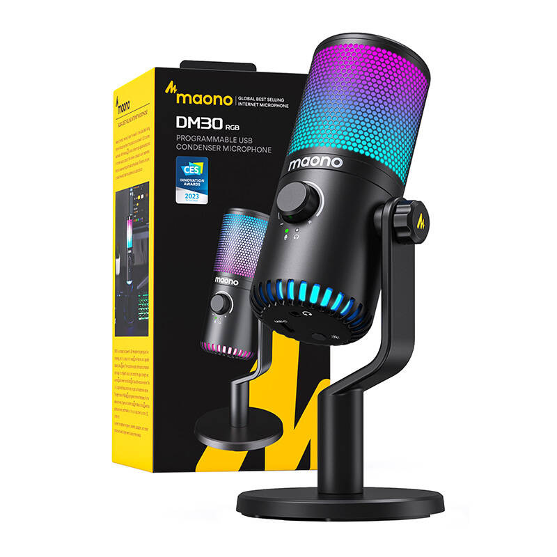 Microphone de jeu Maono DM30RGB (noir) - Ypsilon Computers