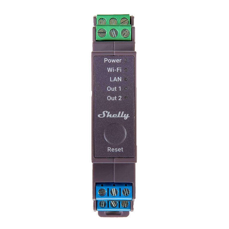 Shelly Pro 2 Rail DIN Relais 2 canaux, WiFi/LAN - Ypsilon Computers