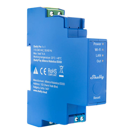 Interrupteur sans potentiel Shelly Pro 1 avec contacts secs - Ypsilon Computers