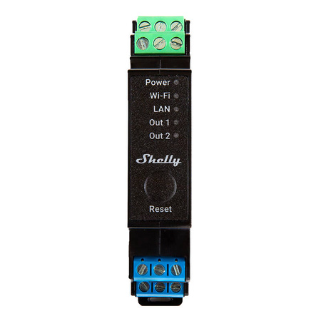 Relais à 2 canaux Shelly Pro 2PM sur rail DIN, WiFi/LAN (Mesure de puissance) - Ypsilon Computers