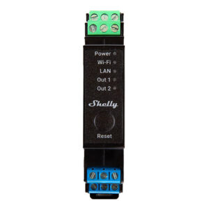 Relais à 2 canaux Shelly Pro 2PM sur rail DIN, WiFi/LAN (Mesure de puissance)