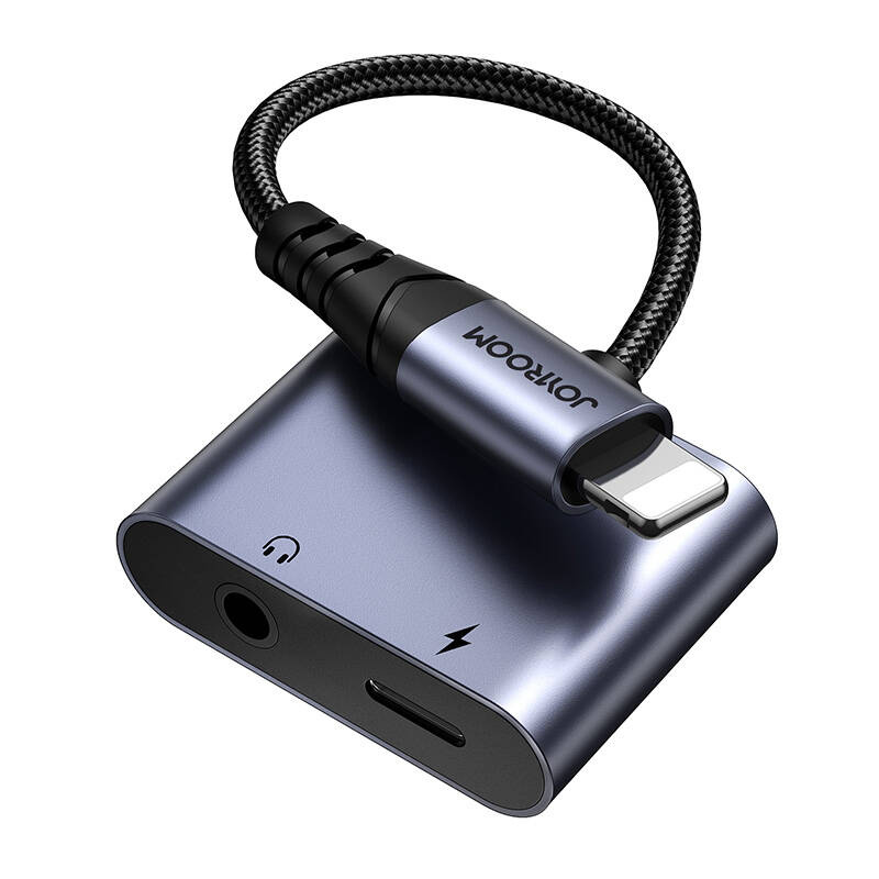 Adaptateur audio 2-en-1 Joyroom SY-L01 Lightning vers 3,5 mm + Lightning (noir) - Ypsilon Computers