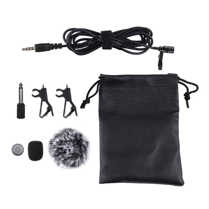 Microphone à pince PULUZ Jack 3,5 mm 6 m - Ypsilon Computers