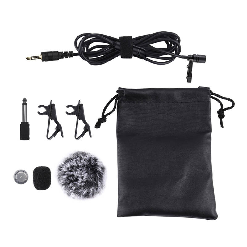 Microphone à pince PULUZ Jack 3,5 mm 6 m - Ypsilon Computers