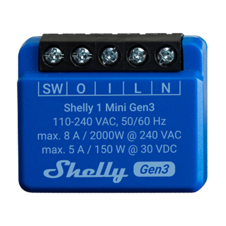 Contrôleur Shelly 1 Mini Gen3, WiFi/Bluetooth - Ypsilon Computers