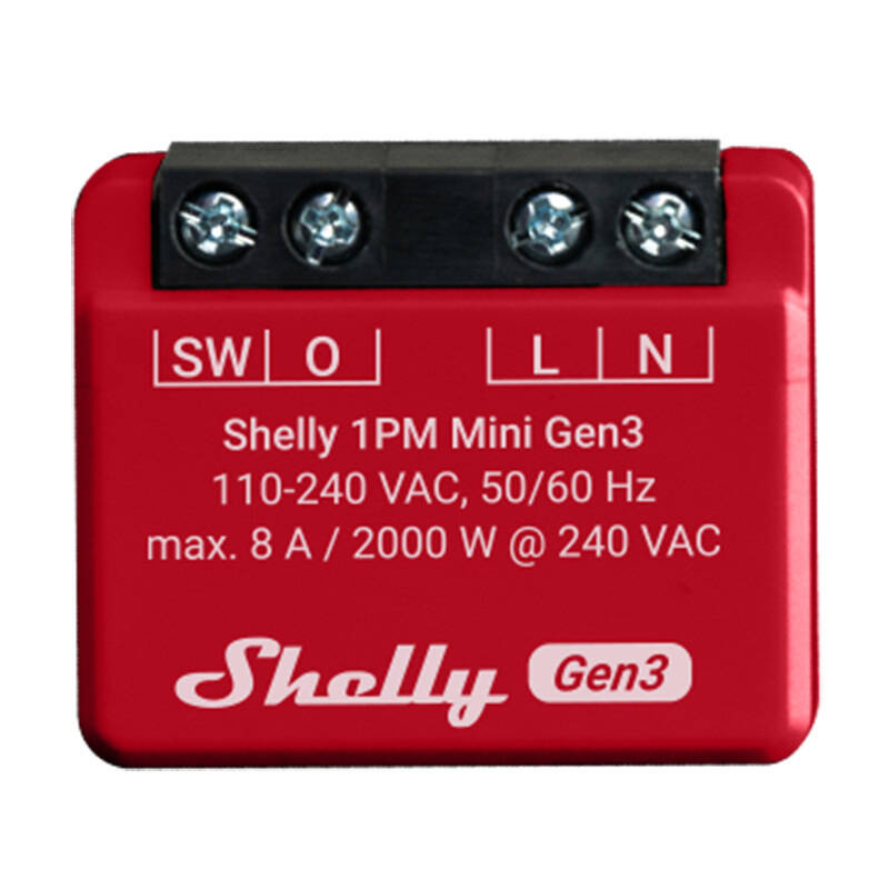Contrôleur Shelly 1PM Mini Gen3, WiFi/Bluetooth - Ypsilon Computers