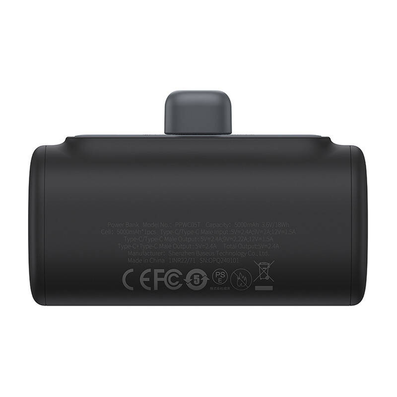 Batterie Externe Baseus Compact 5000mAh, 20W, USB-C (noir) - Ypsilon Computers