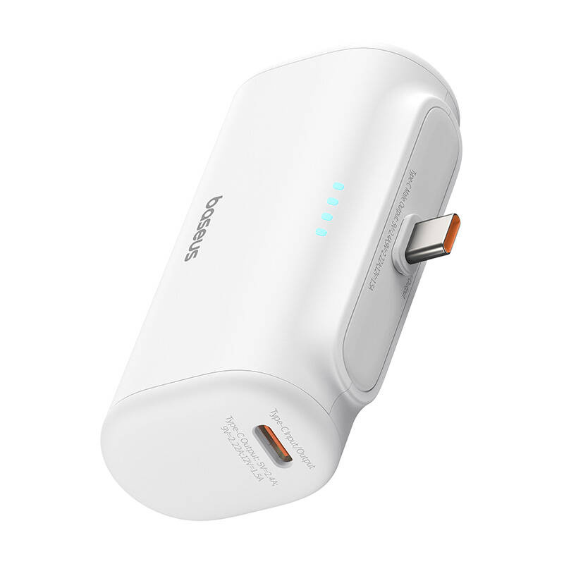 Batterie Externe Baseus Compact 5000mAh, 20W, USB-C (blanche) - Ypsilon Computers