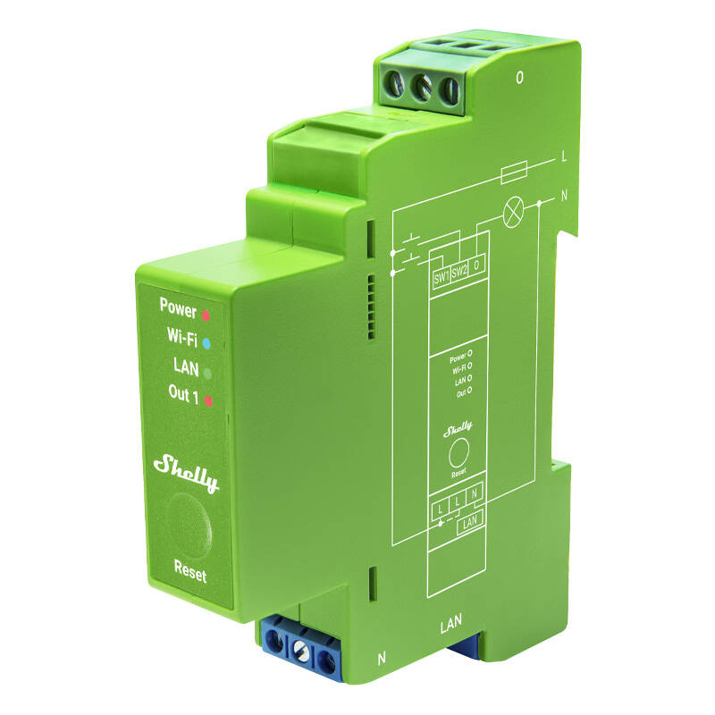 Interrupteur Intelligent sur Rail DIN Shelly Pro Variateur, 1 canal - Ypsilon Computers