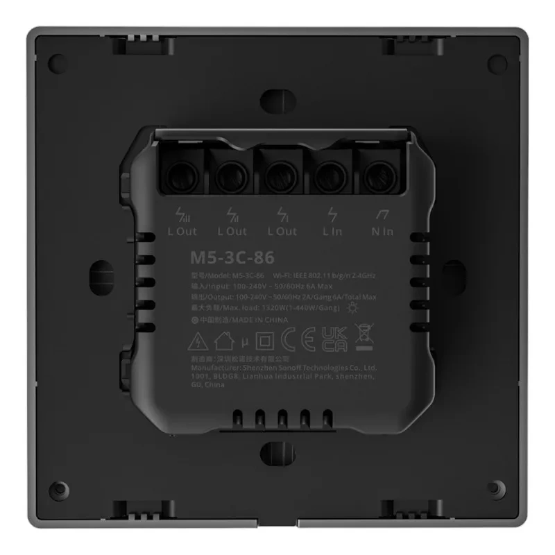 Interrupteur Mural Intelligent Sonoff M5 3C (3-canaux) - Ypsilon Computers