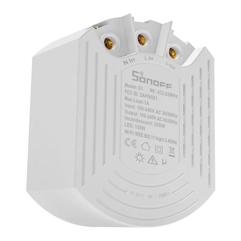 Interrupteur Variateur Intelligent Sonoff D1 avec télécommande RM433R2 - Ypsilon Computers