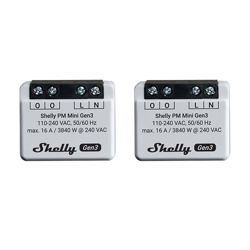 Shelly PM Mini Gen3 Ensemble de 2 Contrôleurs, WiFi/Bluetooth - Ypsilon Computers