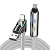 Blitzwolf BW-HDC6 Câble 4-en-1 USB-C/USB-A vers USB-C/Lightning 1,2m 240W RGB (gris) - Ypsilon Computers