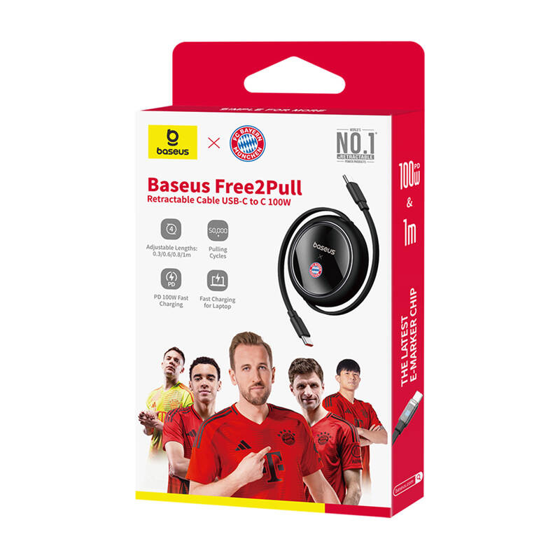 Baseus Câble de Charge USB-C vers USB-C 100W (Noir) Édition Bayern - Ypsilon Computers