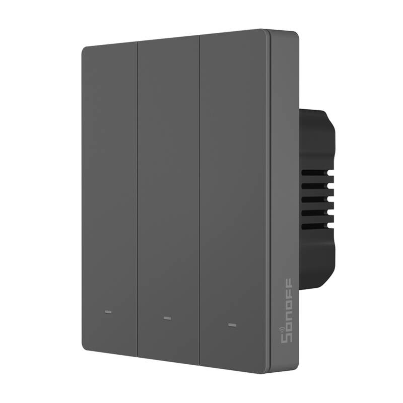 Interrupteur mural WiFi intelligent SONOFF M5-3C-80 (3 canaux, pour cadre, graphite) - Ypsilon Computers