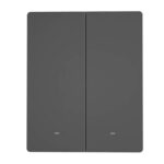 Interrupteur mural WiFi intelligent SONOFF M5-2C-80 (2-canaux, pour cadre, graphite)
