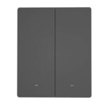 Interrupteur mural WiFi intelligent SONOFF M5-2C-80 (2-canaux, pour cadre, graphite)