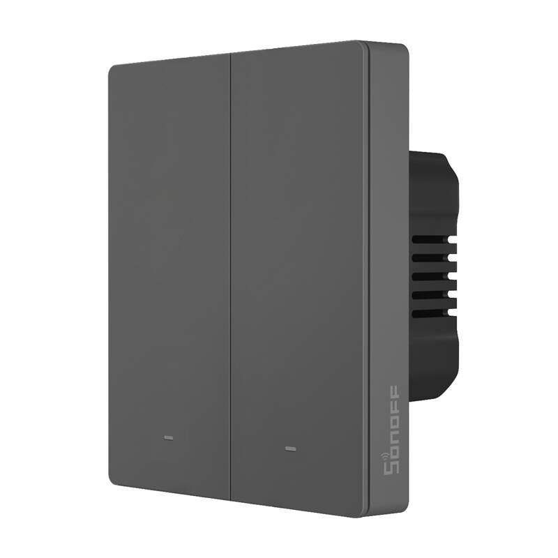 Interrupteur mural WiFi intelligent SONOFF M5-2C-80 (2-canaux, pour cadre, graphite) - Ypsilon Computers