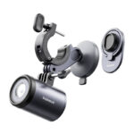 Baseus PrimeTrip support de vélo 2-en-1, support de téléphone + lampe de poche (noir)